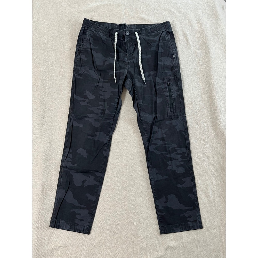 Vuori Ripstop Climber Pants Women's XL Charcoal Camo Organic Cotton Stretch EUC